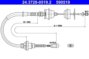 2.5 D, 2.5 TD FIAT DUCATO Linka cięgło sprzęgła ATE