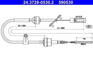 1.9 JTD, Bipower FIAT MULTIPLA Linka cięgło sprzęgła ATE