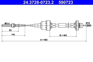 1.6 i, 1.4 i OPEL ASTRA F Linka cięgło sprzęgła ATE