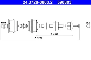 1.9 CTI PEUGEOT 205 I Linka cięgło sprzęgła ATE