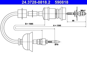 1.6, 1.9, 1.6 4x4, 1.8, 1.8 D, 1.9 4x4 PEUGEOT 405 I Linka cięgło sprzęgła ATE