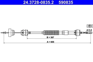1.8 D PEUGEOT 306 Linka cięgło sprzęgła ATE
