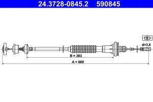 1.6 16V, 1.1 i, 1.6, 1.4 i, 1.6 i, 1.1, 1.6 8V PEUGEOT 206 Linka cięgło sprzęgła ATE