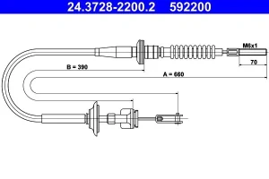 1.3 DDiS, 1.3 4x4, 1.3 SUZUKI IGNIS II Linka cięgło sprzęgła ATE