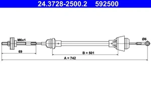 1.6 VW CADDY II Linka cięgło sprzęgła ATE