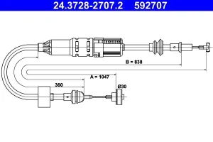 1.4, 1.4 16V VW CADDY II Linka cięgło sprzęgła ATE
