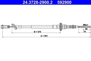 0.8, 1.0 DAEWOO MATIZ Linka cięgło sprzęgła ATE