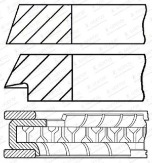 2.0, 2.3 T5, T5, 2.3 VOLVO S70 Zestaw pierścieni tłoka GOETZE ENGINE