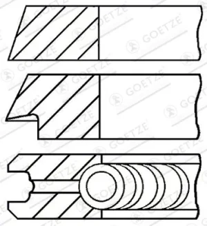 1.8 VW GOLF IV Zestaw pierścieni tłoka nadwymiar 0,5mm GOETZE ENGINE