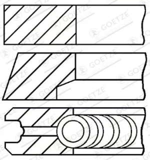 1.6 16V FIAT STILO Zestaw pierścieni tłoka GOETZE ENGINE