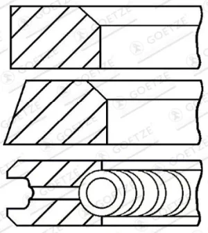 2.0 D AUDI 100 C3 Zestaw pierścieni tłoka nadwymiar 0,5mm GOETZE ENGINE