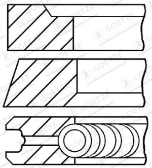 2.5 TDi, 2.5 TDI VW CALIFORNIA T5 Zestaw pierścieni tłoka GOETZE ENGINE