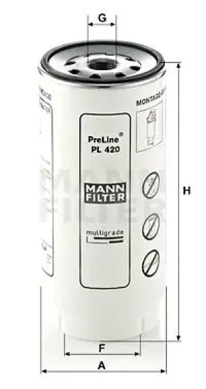 Vacanza 12, Vacanza 13 Filtr paliwa pl 420 x SOLARIS VACANZA MANN-FILTER