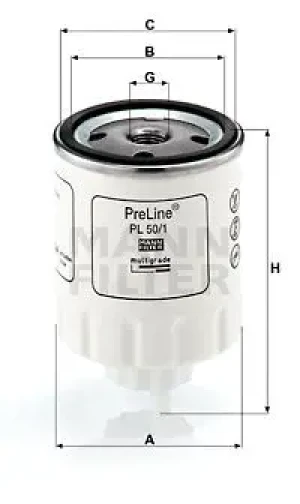 PL 50/1 MANN-FILTER Filtr paliwa