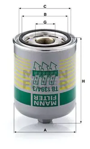Wkład osuszacza powietrza tb 1394/3 x SCANIA CITYWIDE MANN-FILTER