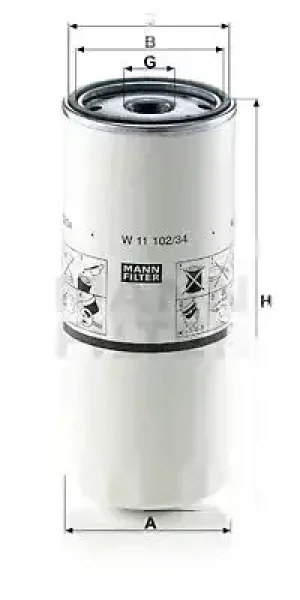 W 11 102/34 MANN-FILTER Filtr oleju