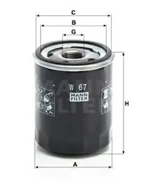 Filtr oleju MITSUBISHI COLT VI MANN-FILTER