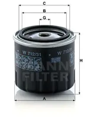 W 712/31 MANN-FILTER Filtr oleju