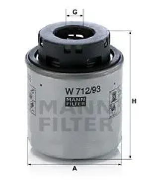 Filtr oleju z dwoma zaworami zwrotnymi VW POLO V MANN-FILTER