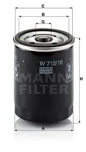 Filtr oleju z zaworem zwrotnym FIAT STRADA MANN-FILTER