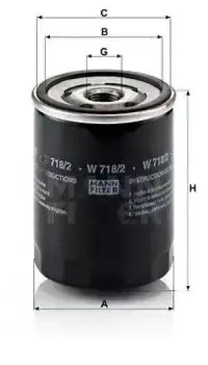 filtr oleju fiat tipo W 718/2 MANN-FILTER