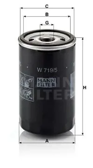 Filtr oleju z zaworem zwrotnym VW GOLF III MANN-FILTER