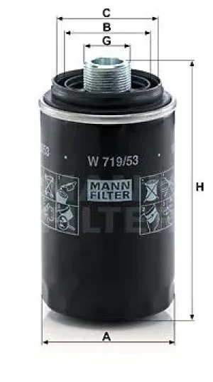 Filtr oleju z dwoma zaworami zwrotnymi VW TRANSPORTER T6 MANN-FILTER