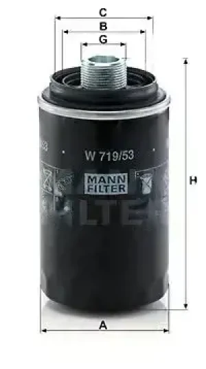 Filtr oleju z dwoma zaworami zwrotnymi VW CALIFORNIA T6 MANN-FILTER