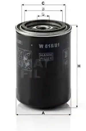 W 818/81 MANN-FILTER Filtr oleju