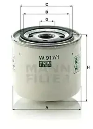 W 917/1 MANN-FILTER Filtr oleju z zaworem zwrotnym