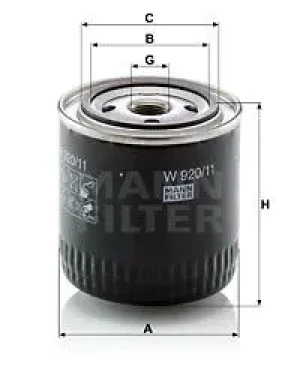 W 920/11 MANN-FILTER Filtr oleju