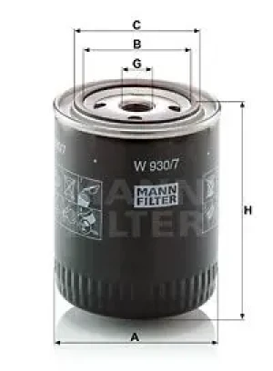 W 930/7 MANN-FILTER Filtr oleju