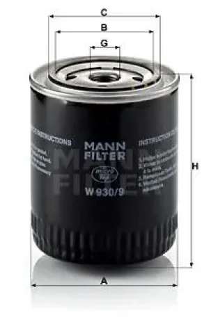 Filtr oleju GAZ GAZELLE MANN-FILTER