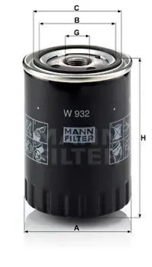 Filtr oleju z dwoma zaworami zwrotnymi RENAULT CLIO I MANN-FILTER