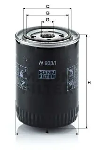 Filtr oleju z zaworem zwrotnym NISSAN LAUREL MANN-FILTER