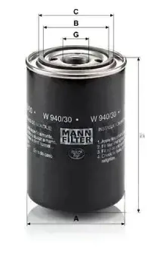 W 940/30 MANN-FILTER Filtr oleju