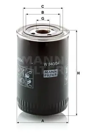 W 940/34 MANN-FILTER Filtr oleju