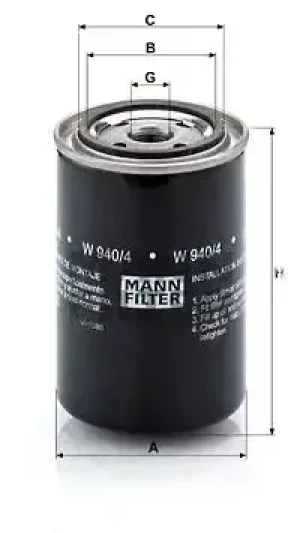 W 940/4 MANN-FILTER Filtr oleju