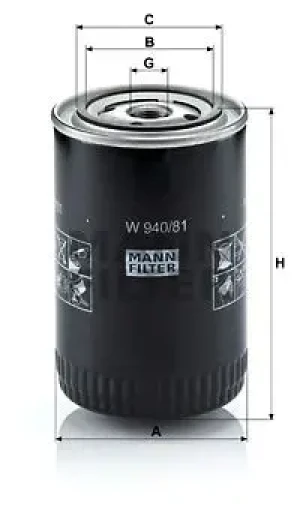 Filtr oleju z zaworem zwrotnym TOYOTA HIACE II MANN-FILTER