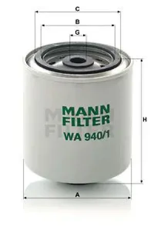 Filtr płynu chłodzącego IVECO EUROTECH MH 400 E, 190 E, 440 E, 260 E MANN-FILTER