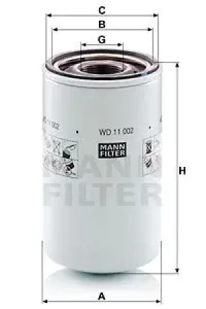 Filtr hydrauliczny skrzyni biegów DEUTZ-FAHR AGROLUX MANN-FILTER