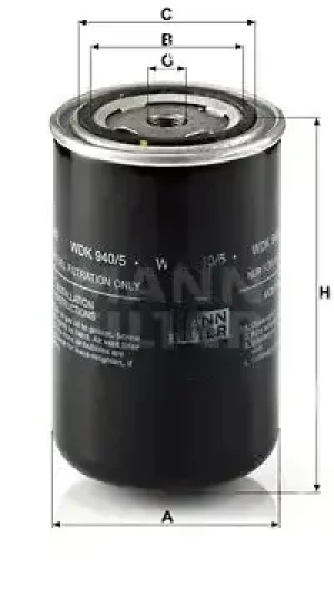 FAC 85, FTT 85, FAS 85, FAR 85, FAD 85, FA 85, FAG 85, FAT 85, FT 85, FTG 85 Filtr paliwa DAF 85 CF MANN-FILTER