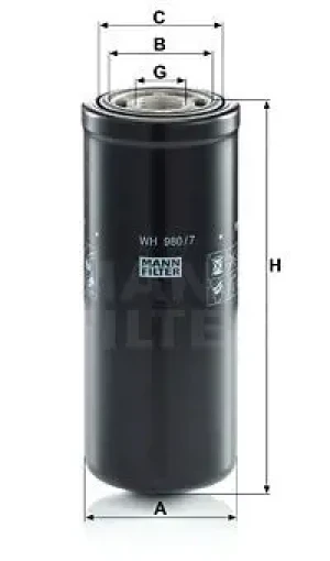 WH 980/7 MANN-FILTER Filtr hydrauliczny skrzyni biegów