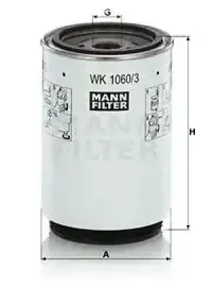 FTM 510, FTM 460 Filtr paliwa wk 1060/3 x DAF XF MANN-FILTER