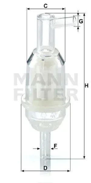 209 D, 207 D Filtr paliwa MERCEDES-BENZ T1 601 MANN-FILTER