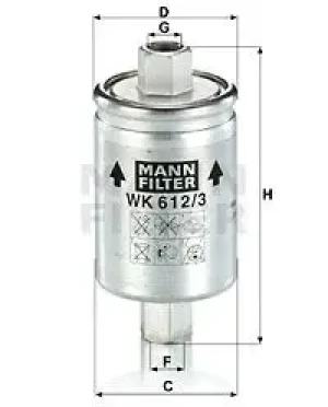WK 612/3 MANN-FILTER Filtr paliwa