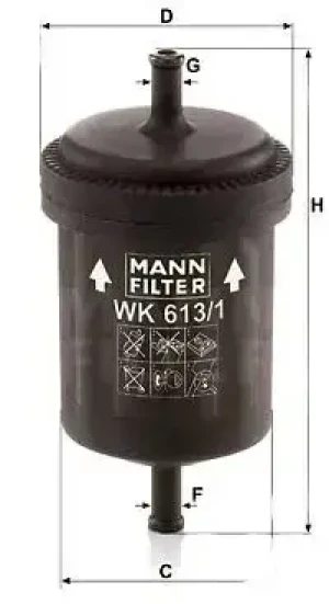 1.0 Cat, 1.1 i.e., 1.0 4WD, 1.1 4WD, 1.1 Filtr paliwa AUTOBIANCHI Y10 MANN-FILTER