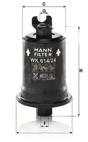 416 GLXi, 413, 415 Filtr paliwa wk 614/24 x PROTON PERSONA 400 (C9_S) MANN-FILTER