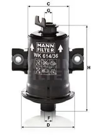 WK 614/36 x MANN-FILTER Filtr paliwa wk 614/36 x
