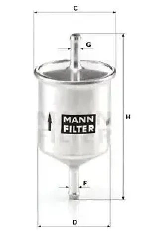 2.0 Filtr paliwa NISSAN ALMERA TINO MANN-FILTER